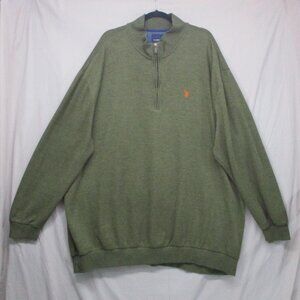 U.S POLO ASSN. Henley Sweater Green Cotton Blend Green Size | 4 XLT